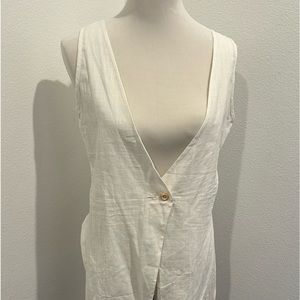 Cotton half short top 2 button size large
